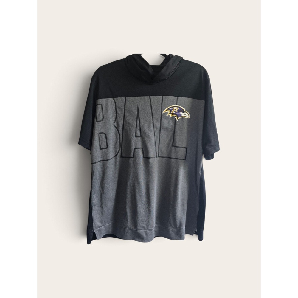 Nike Black Baltimore Ravens Heathered Charcoal/Black Performance Hoodie T-Shirt